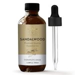 AVD Organics Sandalwood Essential Oil - Premium Quality Therapeutic Grade Sandalwood Oil | for Skin & Focus, Woody and Earthy Aroma for Clarity, Diffuser Aromatherapy- 3.38 fl. Oz