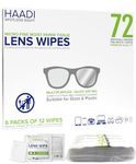 Glasses Cleaner Lens Wipes for Eyeglasses 72 Individually Wrapped Multipurpose Pre-Moistened Wipe for Spectacle Lenses, Cameras, Binoculars, Mirrors, Screens, Optical and Electronic Devices