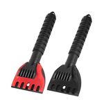 GOHHME Ice Scraper for Car Windscreen, 2 Pack Snow Scraper Frost Removal Tool with Foam Handle No Scratches Ice Snow Frost Removal for Car SUV Truck Windshield (black&red, 10.8 x 4 in)