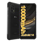 AGM H MAX Rugged Smartphone Unlocked, 4G Outdoor Phone with 10,000mAh Battery, Android 14, 4GB+128GB, 6.56” HD+ Display, IP68/IP69K, Face ID, Dual SIM, NFC