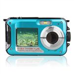 2.7K Underwater Digital Camera, 48MP Image 10FT Waterproof Video Camera, Dual Screens Digital Camera 16X Digital Zoom, Support up to 128G Micro Card(Blue)