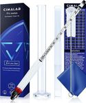 Cimalab Hydrometer Alcohol Meter Kit, Hydrometer Alcohol 0-200 Proof & Tralle with Hydrometer Test Jar, Alcohol Proof Tester Hydrometer, Alcohol Tester for Liquor/Moonshine/Spirits/Proofing/Distilled