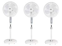 Usha Mist Air ICY with Remote 400 mm, 5 Blade, Smart Pedestal Fan, 3 Intelligent Wind Modes, Sleep Timer Pack of 3