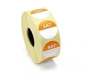 Label Metrics - 1 x Roll Saturday Day Dot Food Labels/Stickers Colour Coded. 25mm / 1000 Roll. Select from perm or Peel Adhesive