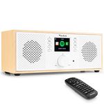 Audizio Rimini Internet Digital Radio Mains Powered Stereo WiFi Speaker with Spotify Connect Bluetooth AUX, Radio Alarm Clock, Over 26,000 Stations, White