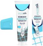 PentaUSA Tile Grout - Large Grout Filler Repairs Renews Tube, Fast Drying Grout Repair Kit, Odorless Formula - Grout Floater Included - 13.4oz / 380gr (Blue)