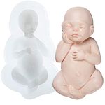 Large Sleeping Baby Fondant Silicone Mould for Newborn Party Cake Topper Decoration Chocolate Soap Wax Clay 3.6x2inch