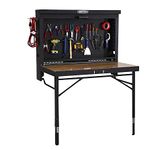 LIFETIME Wall Mounted Heavy Duty Work Table, 4', Wood Varnish