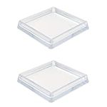 60x60mm Clear Furniture Cups, Pack of 4 Carpet Protectors for Square Furniture Legs, Made in Germany (See second image before ordering)