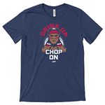 Atlanta Baseball Fans. Drink Up Chop On. Bella Heather Navy T-Shirt (Sm-5x) (Heather, Large)