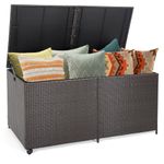 TANGZON 660L Rattan Garden Storage Box with Wheels