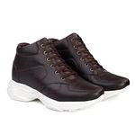 GLOBAL RICH Fashionable Height Boosting Sneakers for Every Occasion for Men, Elevated Comfort Brown