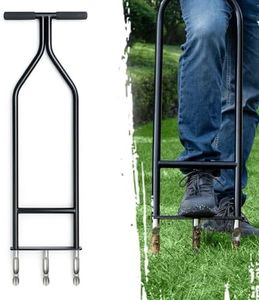 IronGroveRoar Lawn Aerator - Manual Core Aerator Tool & Yard Aerator, Hollow Tine Soil Plug Aerator for Lawn Care, Sturdy Turf and Grass Aeration Tool