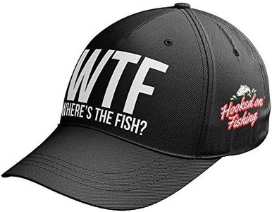 Fishing Gifts for Men - Fishing Hat - WTF Wheres The Fish Fishing Baseball Cap Hat Mens Funny Fishing Tackle, Black, One size
