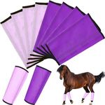 Bulyoou 8 Pcs Mesh Fly Boots for Horse Breathable Mesh Horse Boots Protective Horse Leg Wraps Horse Leggings for Preventing Flies and Mosquitoes Bites (Dark Purple, Light Purple)