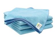 SOFTSPUN Microfiber Cleaning Cloths 4 pcs 40x40cms 220 GSM Sky Blue! Highly Absorbent Lint and Streak Free Multi Purpose Wash Cloth for Bike & Car Stainless Steel Silverware.…