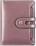 GOIACII Leather Wallets for Women RFID Blocking Zip Around Coin Purse Small, A21 Wax Lilac, Small, Minimalist