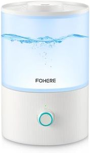 FOHERE Humidificateurs pour la chambre à coucher, humidificateur ultrasonique à remplissage par le haut de 3.2L à brume froide pour les chambres de bébé et les plantes, Blanc