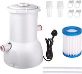 Evoio 800 Gallons Pool Filter Pump Above Ground, Swimming Pool Filter Cartridge Pump, Electric Pool Water Pump Filter for Pools Sand Cleaning Tool Set with 1 Pool Filter Cartridge