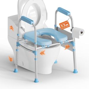 Raised Toilet Seat with Handles - Heavy Duty 350 LBS Capacity