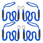 Bungee Dock Line with Clip for Boat Docking Rope for PWC Jet Ski 4 Pack(Blue)