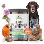 Senior Dog Multivitamin + Dog Probiotics Soft Chews | Glucosamine Chondroitin, Probiotics, Omega 3 | Senior Dog Supplements & Vitamins | Senior Dog Health Supplies