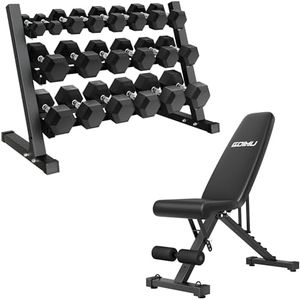 GOIMU Dumbbell Sets with Rack, Rubber Hex Dumbbells, 160/220/280/360/450/550LBS, Hand Weights with Chrome Handle for Strength Training