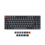 Keychron K3 Ultra-Slim 75% ISO-UK-Layout Wireless Bluetooth/Wired USB Mechanical Keyboard,84 Keys Hot Swappable Low-Profile Optical Brown Switch White LED Backlit for Mac Windows-Version 2