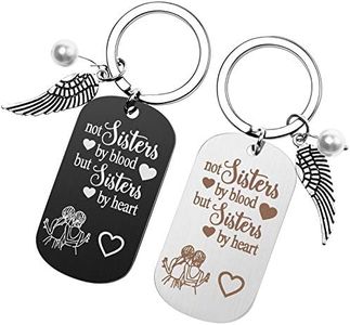 Kiiwah 2pcs Llaveros de Amistad, Llaveros de Hermanas Regalo de Amistad de Cumpleaños Llavero de Acero Inoxidable para Niñas Mejores Amigos