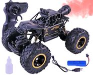 Toyshine 1:16 Scale 2.4Ghz Rechargeable Remote Control 4WD Alloy Off Road All Terrain Rock Crawler Fast Racing Toy Car inbuilt with Booster Spray Function and Long Battery Life for Kids Adults -Black