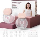 Momcozy S9 Pro Hands-Free Wearable Breast Pump, 2 Modes 9 Levels, Long Battery Life & LED Display, 24mm Portable Breastfeeding Pump, Pink, 2 Count