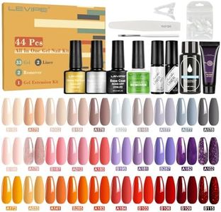 44Pcs Pintauñas Semipermanentes, 36 Color Esmalte Semipermanente + 2 Base + 1 Top Coat Brillante + 1 Mate + 3 Negro, Rojo, Blanco Gel de Arte Lineal + 1 Tira Magnética de Ojo de Gato, 8ml