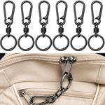 XEMBRALTI Anti Theft Zipper Clips, 6Pcs Zippers Locks with Longer Clips for Crossbody Bag, Backpack, Upgraded Anti Theft Clip for Main Zipper (Black-6Pcs)