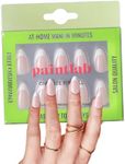 PaintLab Press-On Nails Manicure Kit, Tres Jolie Almond, 24-Piece Set, Long-Lasting Fake Nails with Glue, File, Prep Pad & Cuticle Stick