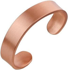 DEMMEX Premium 3mm Thickest Pure Turkish Copper Bracelet - Solid, Uncoated, Non-Magnetic - 1/8" Copper Thickess, Thickest of its Kind & A Statement Piece - Fall 2024, Unisex, M-L (Wrist 7"-8.5",