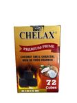 Chelax Premium Coconut Shell Charcoal for Hookah. Shisha, Incense - 72 Pieces