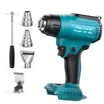 Cordless Heat Gun for Makita 18V Battery（No Battery）, Hot Air Gun with 4 Nozzles, Battery Heat Gun for Welding, Bending Pipes, Colour Removal