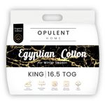 Opulent Home Warm and Cosy 16.5 Tog Winter Egyptian Cotton Duvet - Breezy Lightweight Quilt Bedding Comforter - Anti-Allergy Duvet for Better and Healthier Sleep - King