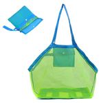 Mesh Beach Sand Toy Bags, Extra Large, Foldable Totes Shell Storage Bag Quick Dry Net Tote for Kids ,Away from Sand Pool Supplies Storage Picnic Backpack