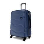 Safari Genius Fortis 77cm Large Size Check-in Trolley Bag Hard Case Polycarbonate, 4 Spinner Wheels, 360 Degree Wheeling Luggage, Travel Bag, Suitcase for Travel, Trolley Bags for Travel, Blue