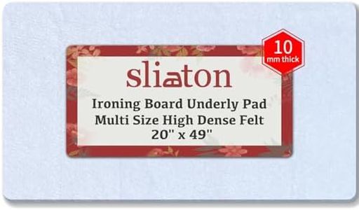 slieton Premium Felt Underlay Ironing Board Padding with Thick White Polyester Felt Pad, Cut to Size Fits XL Ironing Board & Other Extra Wide Boards (20" x 49")