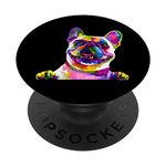 Frenchie French Bulldog Pop Art Portrait Bouledogue PopSockets Swappable PopGrip