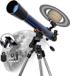 ESSLNB Telescope 70070 Telescopes for Astronomy Adult with Smartphone Adapter Adjustable Stainless Steel Tripod Erect-Image Red Dot Finder Scope Barlow Lens Moon Filter