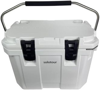 Solotour 25 Quart Cooler Box, Heavy-Duty Insulated Rotomolded Ice Chest, Portable Cooler for BBQ, Picnic, Camping, Fishing, Fish Ruler, and Tie-Down Points