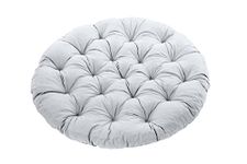 Gardenista Garden Round Papasan Chair Cushion | Water Resistant Indoor Outdoor Hammock Rattan Swing Seat Pad | Comfy & Durable Tufted Patio Furniture Cushions | Hanging Egg Chair Pads (Grey)