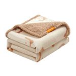 Feandrea Waterproof Dog Blanket, Sherpa Fleece Pet Throw Blanket for Extra Large Dogs and Humans, Cats, 90 x 80 Inches, Reversible Couch Cover Protector, Machine Washable, Beige UPPB090K01