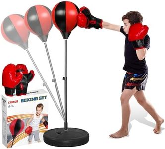 Punching Bag for Kids, Boxing Bag for Kids 3-8 Years Old, Kids Punching Bags with Height Adgustable Stand, Kids Boxing Set with Gloves, Sport Toy for Boys & Girls