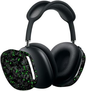 MONOCARBON Real Carbon Fiber Case for AirPods Max (2024/2020), Military-Grade Protective Hard Cover for Apple Max Headphones, Unique Forged Glossy, Scratch-Resistant, Essential Accessories-Green