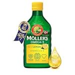 Moller’s ® | Omega 3 Cod Liver Oil | Omega-3 Dietary Supplements with EPA, DHA, Vitamin A, D and E | Superior Taste Award | Pure & Natural cod Liver Oil | Lemon | 250 ml