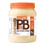 PBfit Pure Peanut Powder - No Added Sugar, 9g Plant Based Protein, 82% Less Fat, Gluten Free, Natural Peanut Protein Powder - Peanut Flour from Real Roasted Pressed Peanuts - 680g